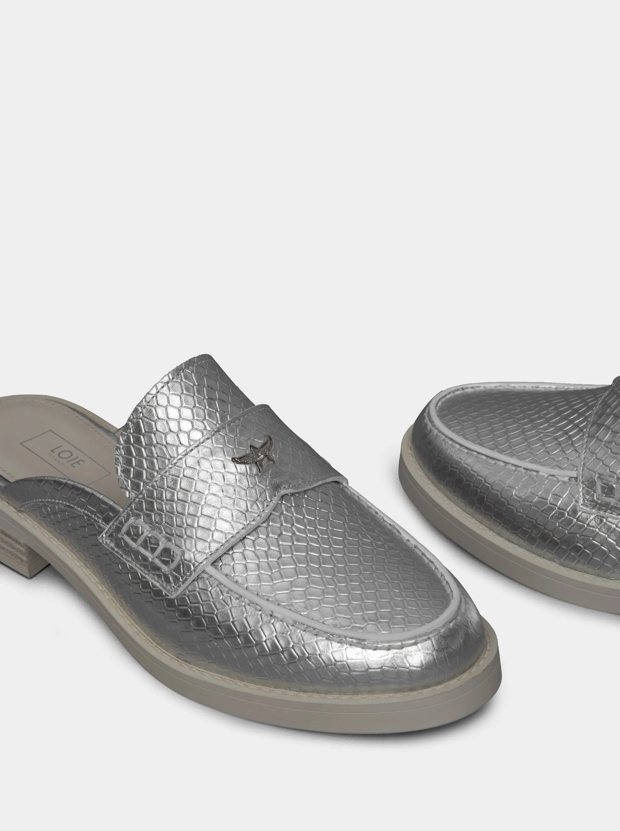 PEPE METALLIC LEATHER SLIPPERS