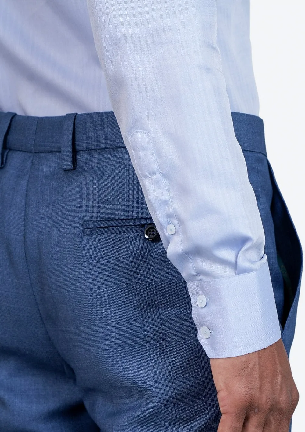 Periwinkle Herringbone Shirt