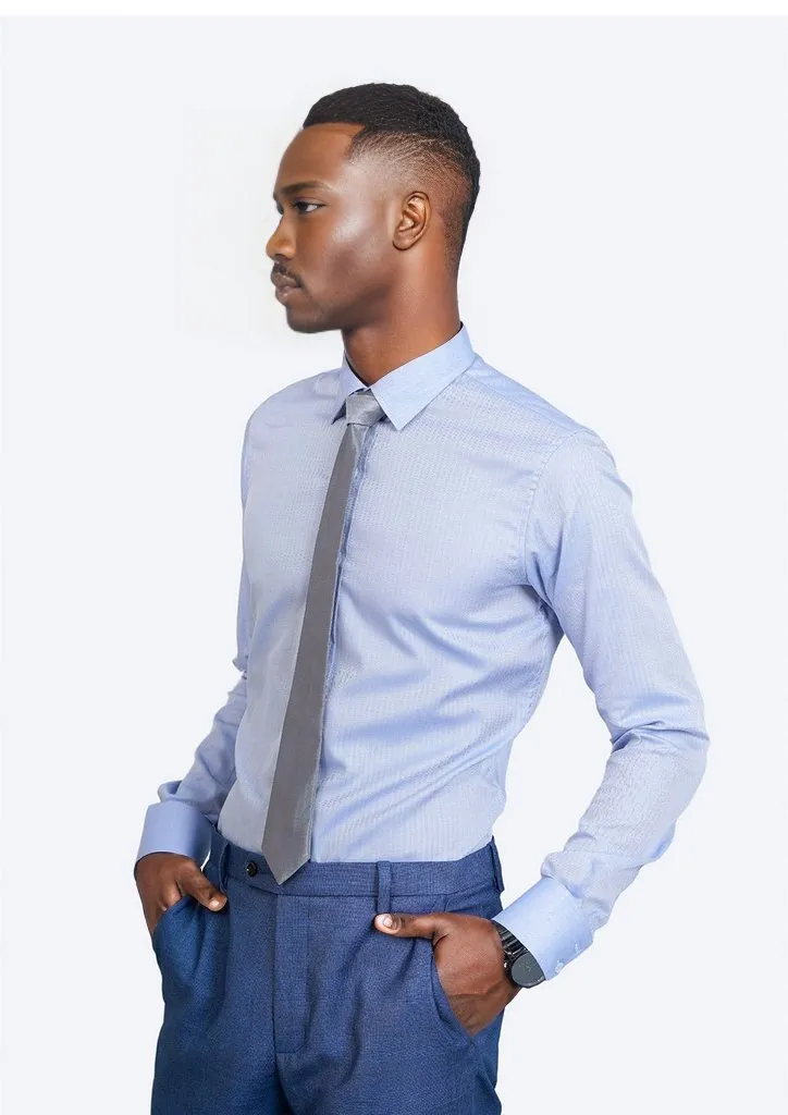 Periwinkle Herringbone Shirt