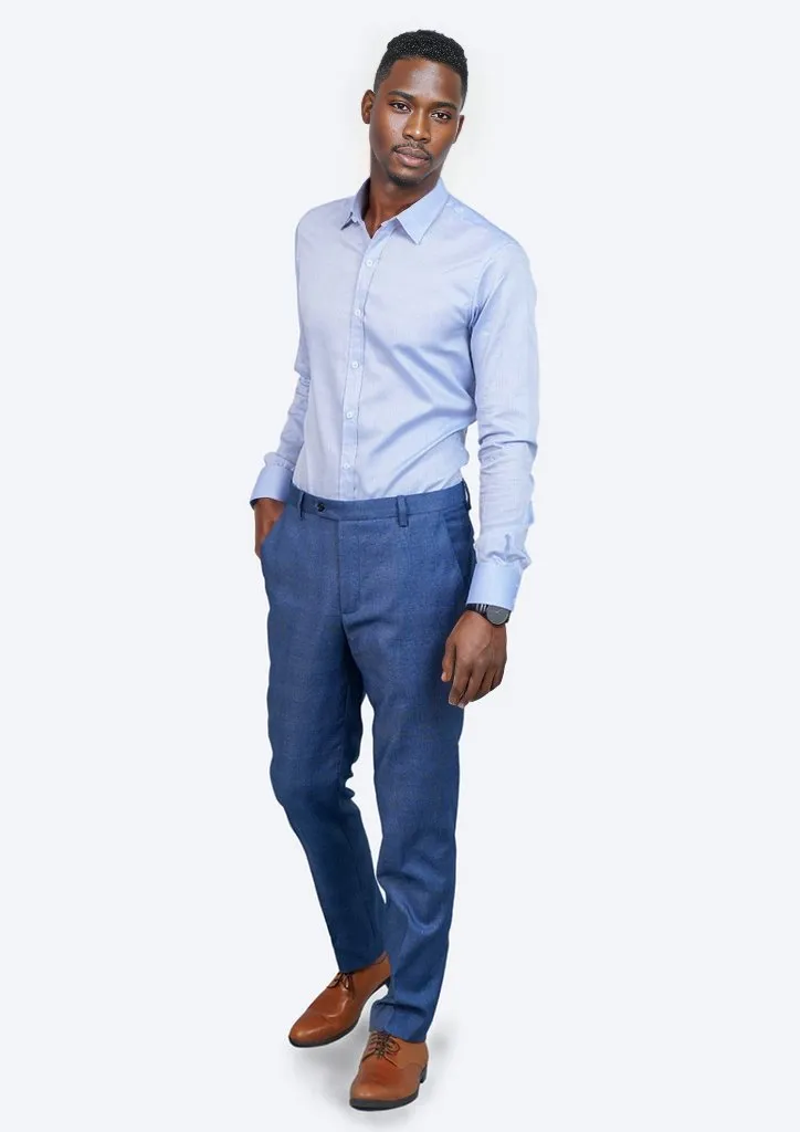 Periwinkle Herringbone Shirt