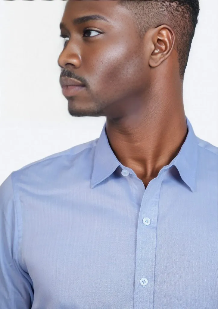 Periwinkle Herringbone Shirt
