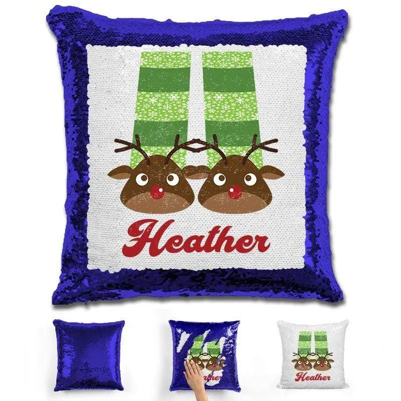 Personalized Slippers And Pajamas Christmas Magic Sequin Pillow