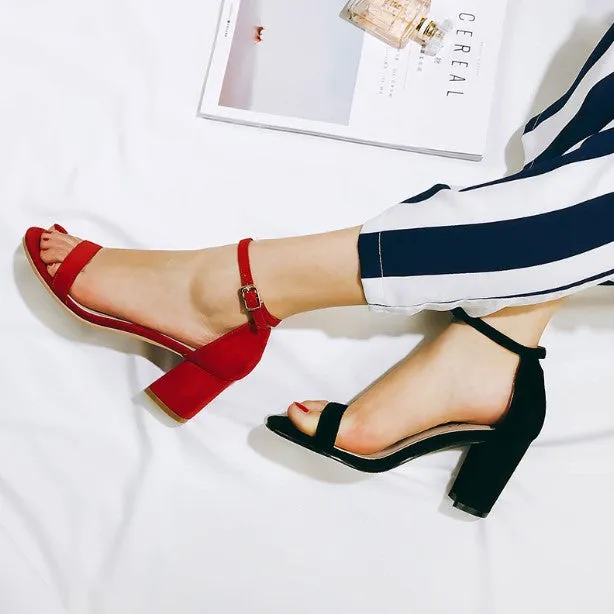 Petite Feet Block Heel Ankle Strap Open Toe Summer Sandals SS29