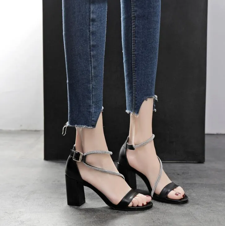 Petite Size 1 Block Heel Sandals For Women GS357