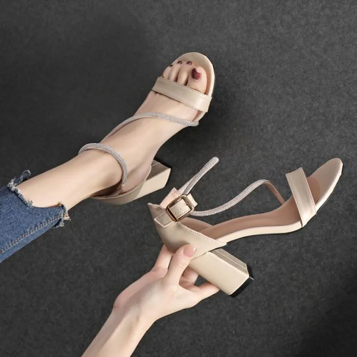 Petite Size 1 Block Heel Sandals For Women GS357