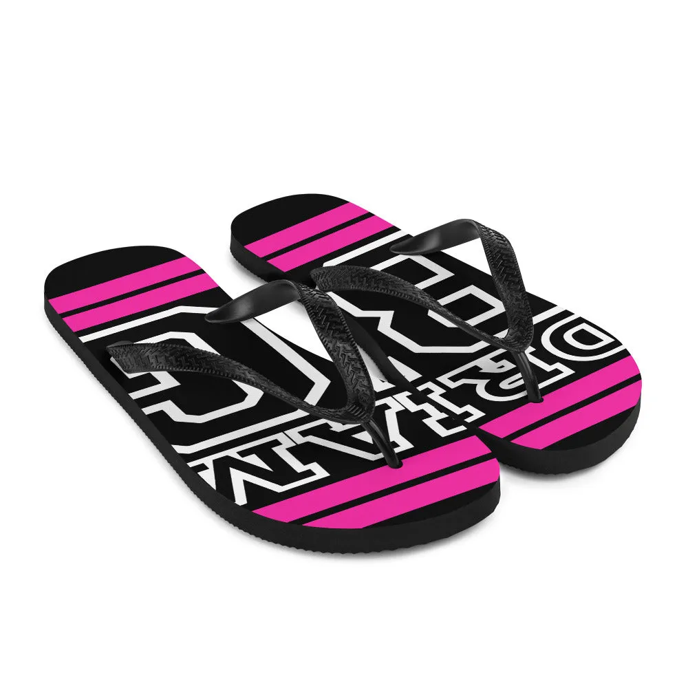 Pink and White Dream Big Flip-Flops