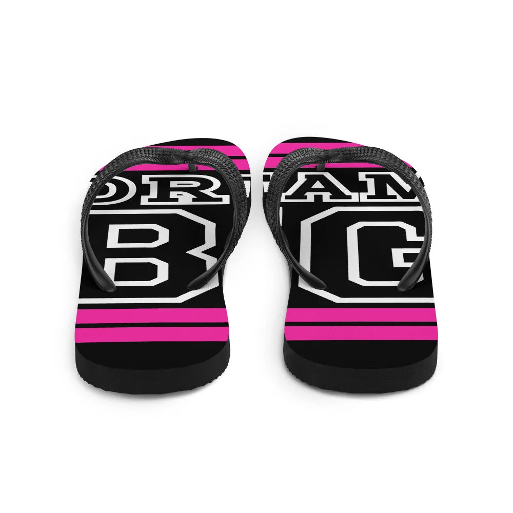 Pink and White Dream Big Flip-Flops