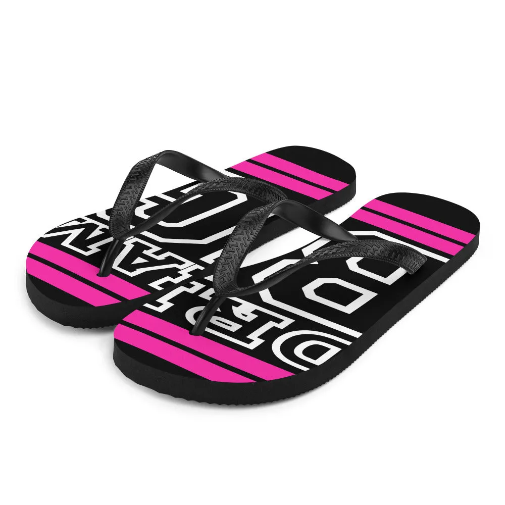 Pink and White Dream Big Flip-Flops