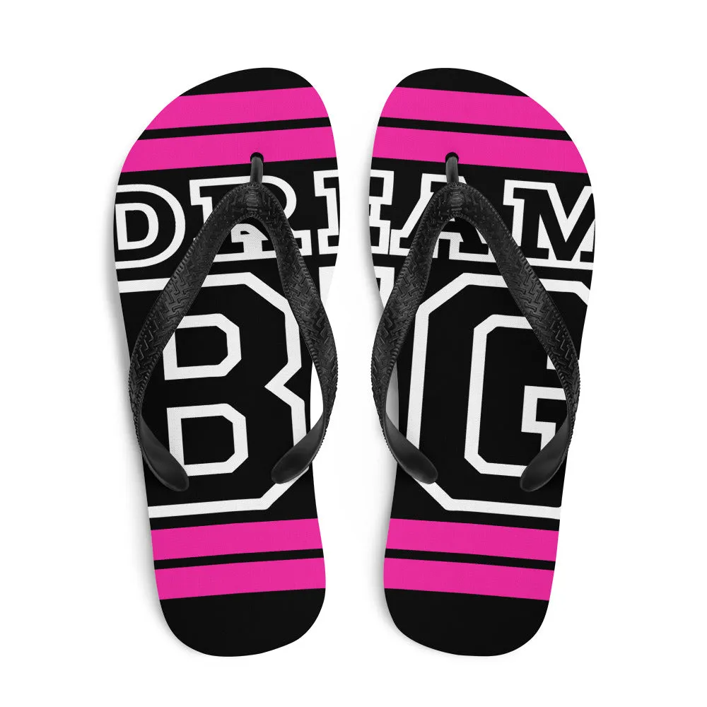 Pink and White Dream Big Flip-Flops