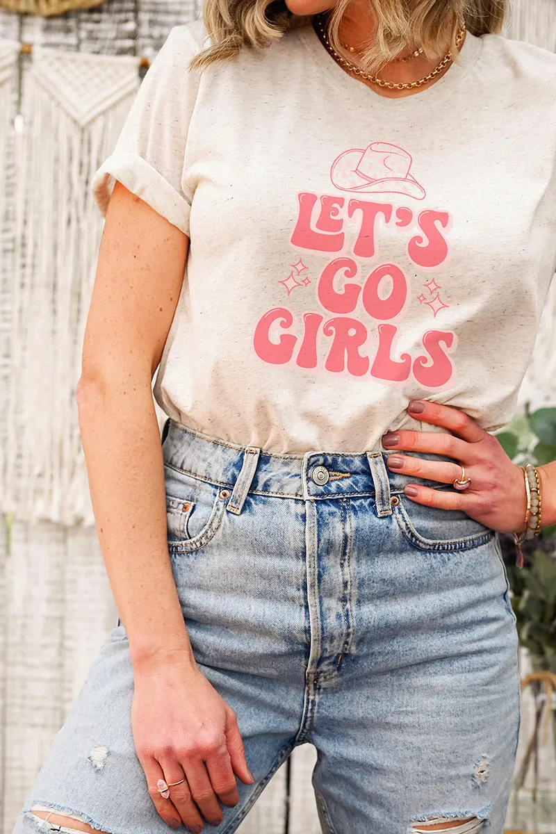 Pink Let's Go Girls Tri-Blend Short Sleeve Tee