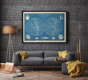 Planisphere Wall Poster| Vintage Decor