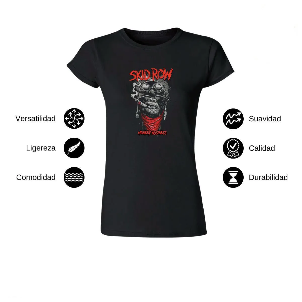 Playera Mujer Rock Skid Row Monkey Business 1014N