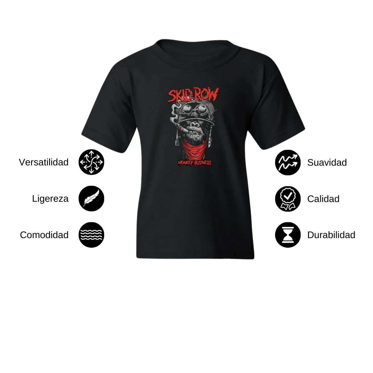 Playera Niño Niña Rock Skid Row Monkey Business 1014