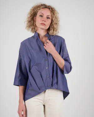 pleat hem kimono - indigo