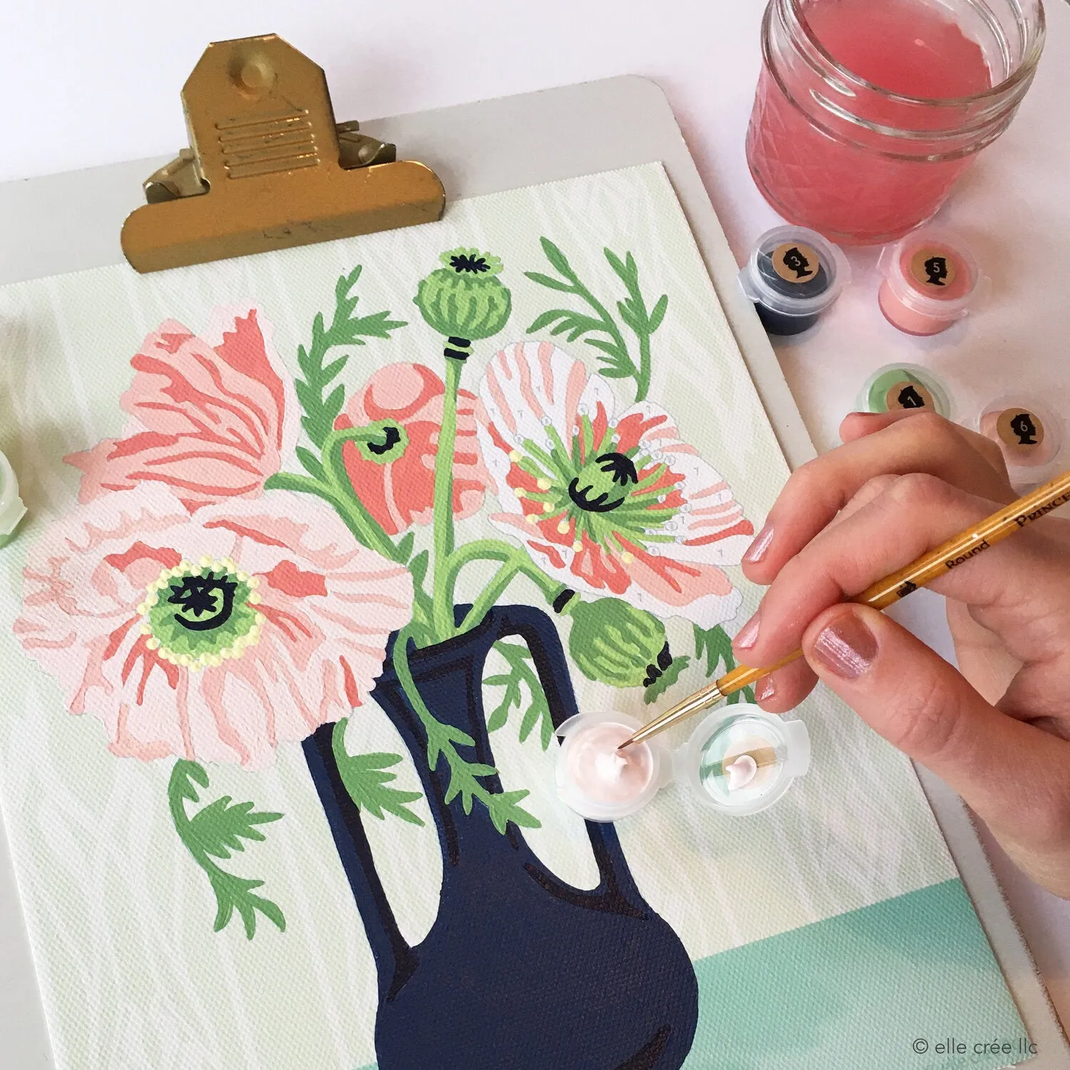 Poppies in Vase Paint-by-Number