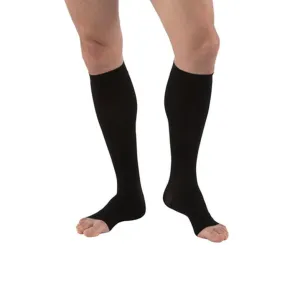 PR/1 JOBST MEDICAL LEG WEAR, MEN, KNEE HIGH, RIBBED, 20-30MMHG, LG, FULL CALF, BLACK, OPEN TOE
