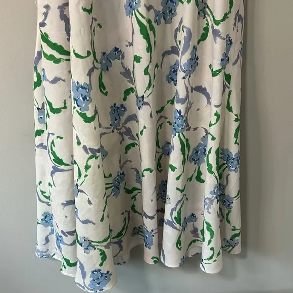 Prabal Gurung Dress Collective Floral Side Ruffle Spring Ivory Midi Dress Sz 12