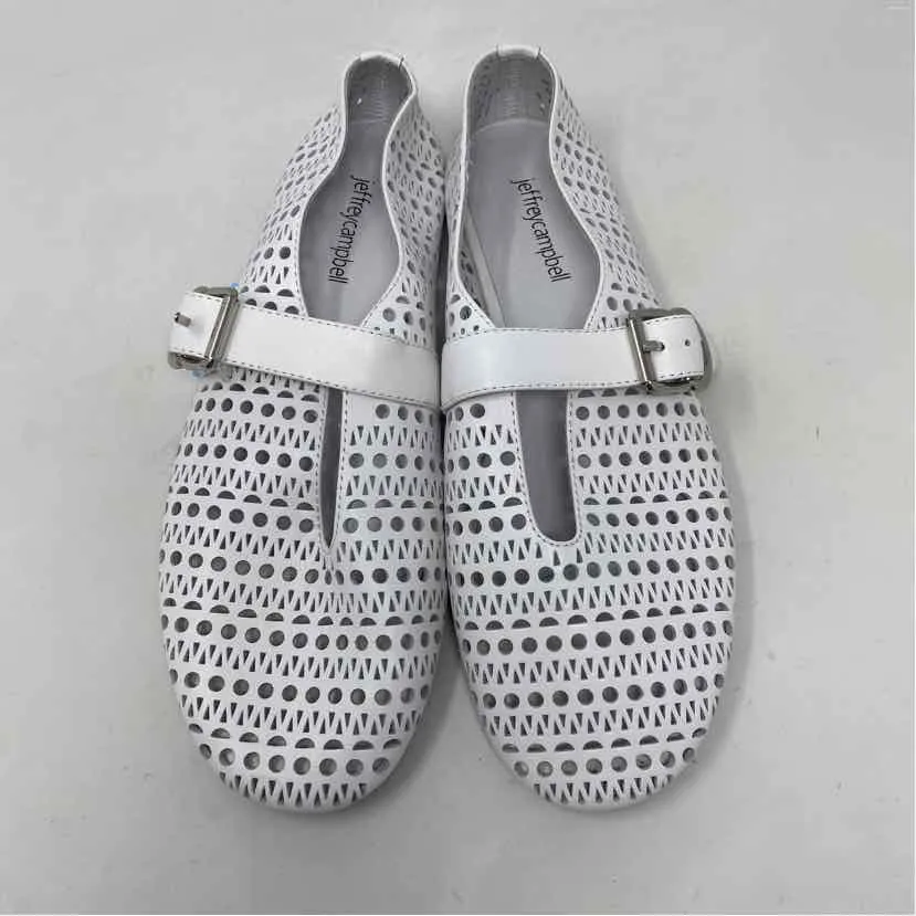 Pre-Owned Shoe Size 8 Jeffrey Campbell White Flats