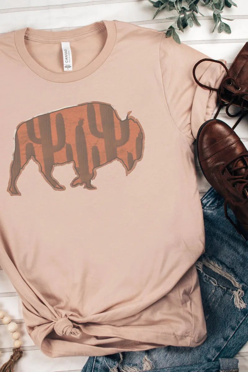 Prickly Cactus Buffalo Tri-Blend Short Sleeve Tee