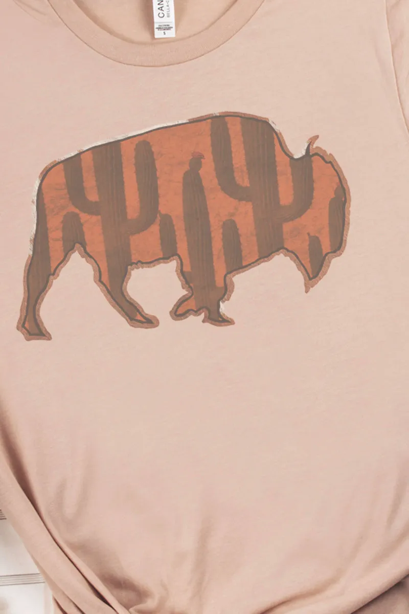 Prickly Cactus Buffalo Tri-Blend Short Sleeve Tee