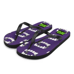 Purple Vampire Teeth Fang Flip-Flops All Over Print