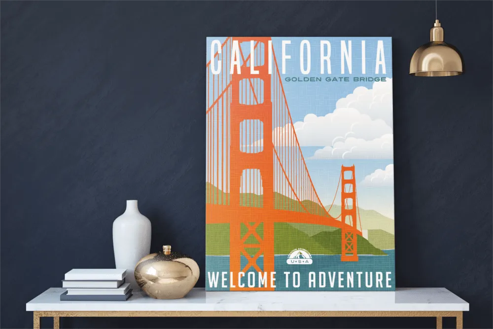 "Welcome To Adventure" Canvas - California