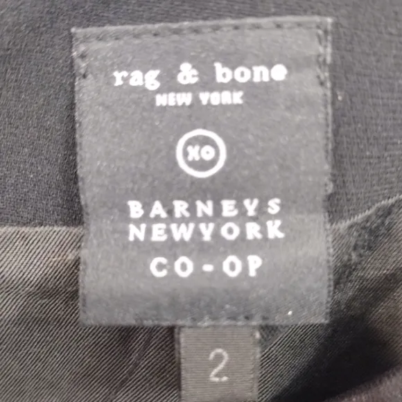 Rag Bone Kensington Skirt Women's Black Gray Cotton Leather Business Office