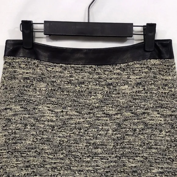 Rag Bone Kensington Skirt Women's Black Gray Cotton Leather Business Office