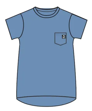 RAGS Essentials Short Sleeve Chest Pocket Rounded Kids Tee - Parsian Blue