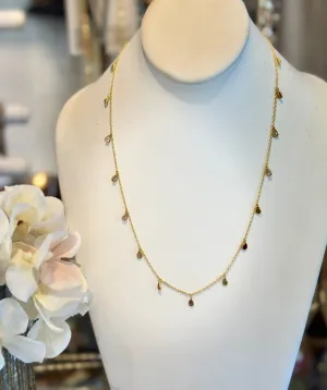 Ramina Pearls 19" Tourmaline Drops Necklace