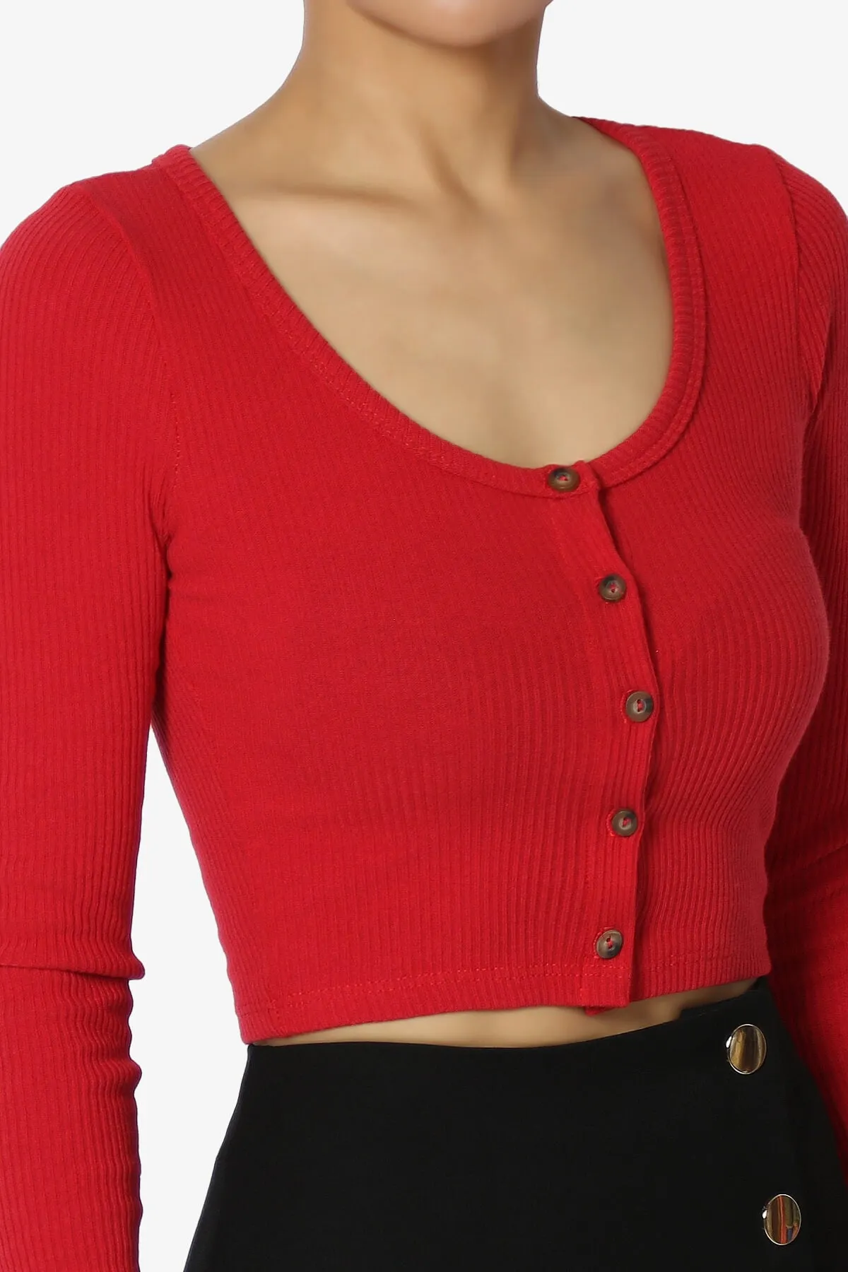 Rebecka Ribbed Knit Crop Cardigan