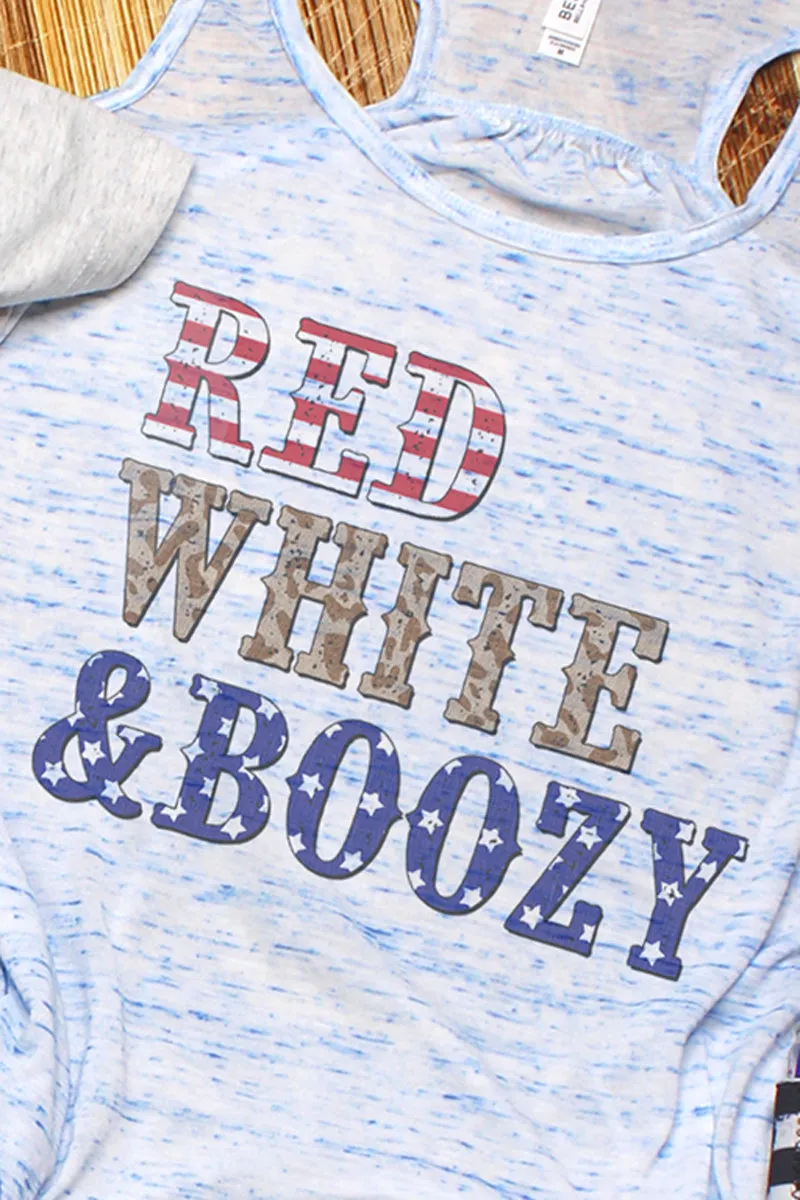 Red White & Boozy Women's Flowy Racerback Tank