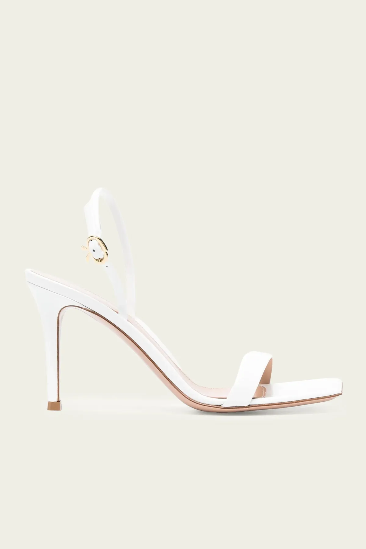 Ribbon Stilleto Slingback Sandal in White