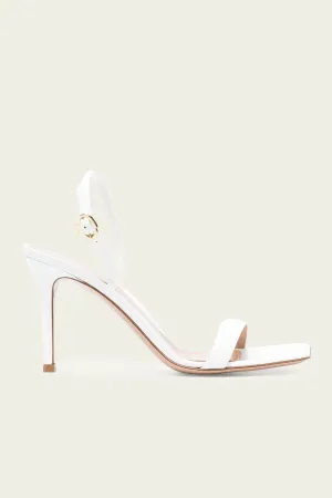 Ribbon Stilleto Slingback Sandal in White