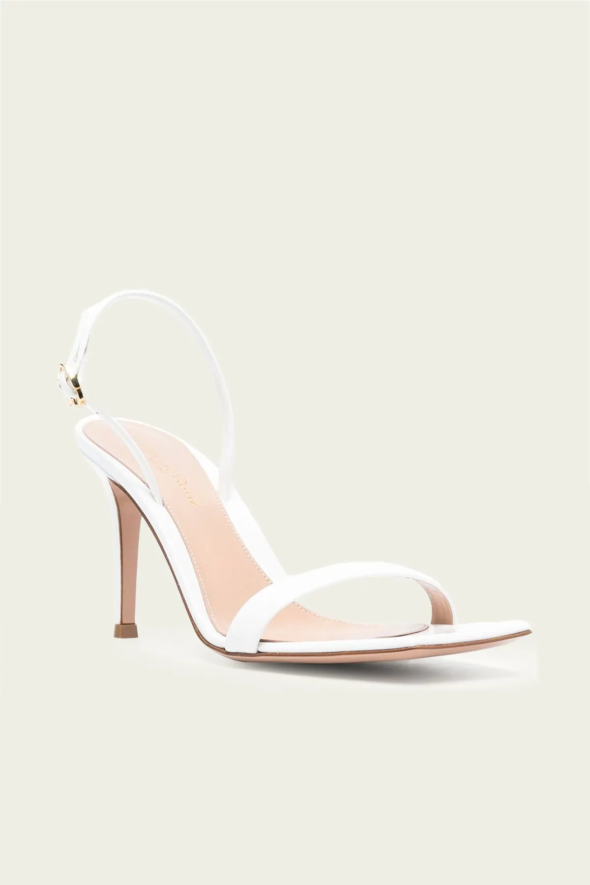 Ribbon Stilleto Slingback Sandal in White