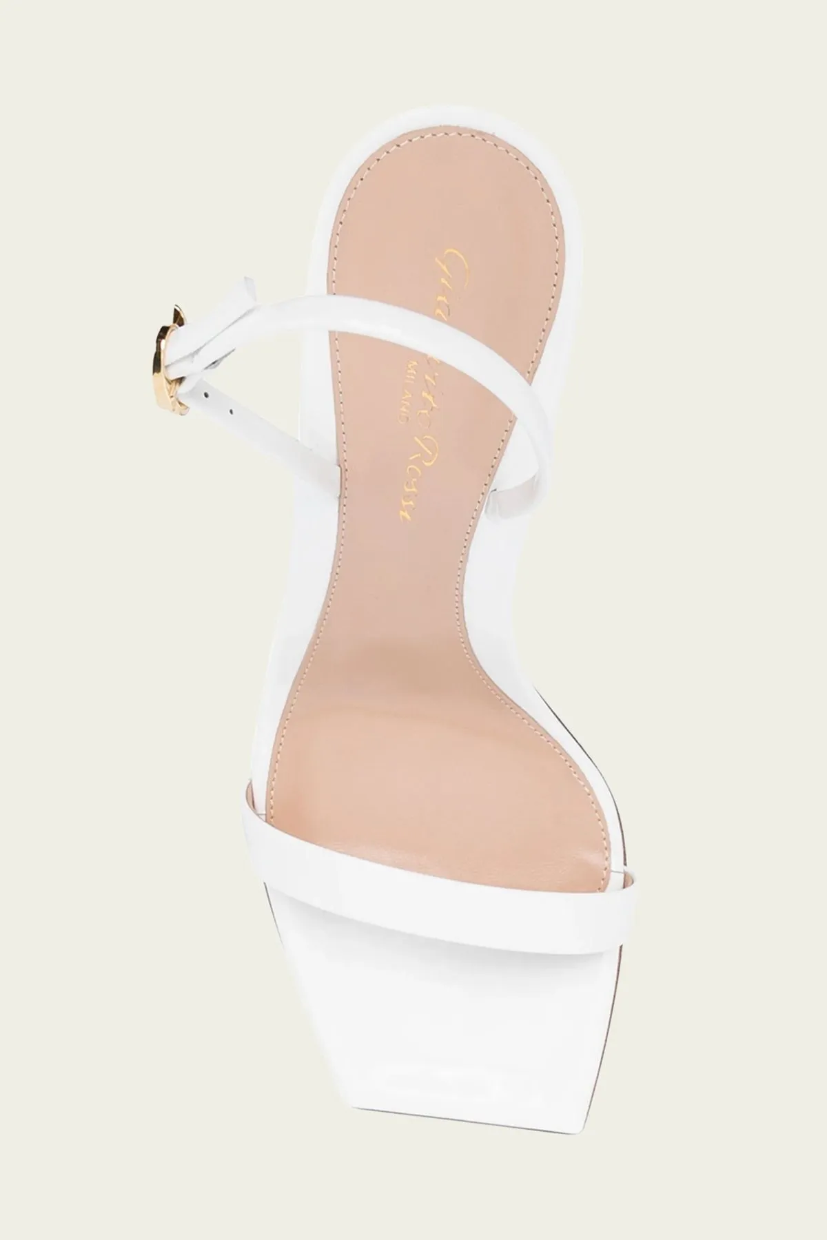 Ribbon Stilleto Slingback Sandal in White