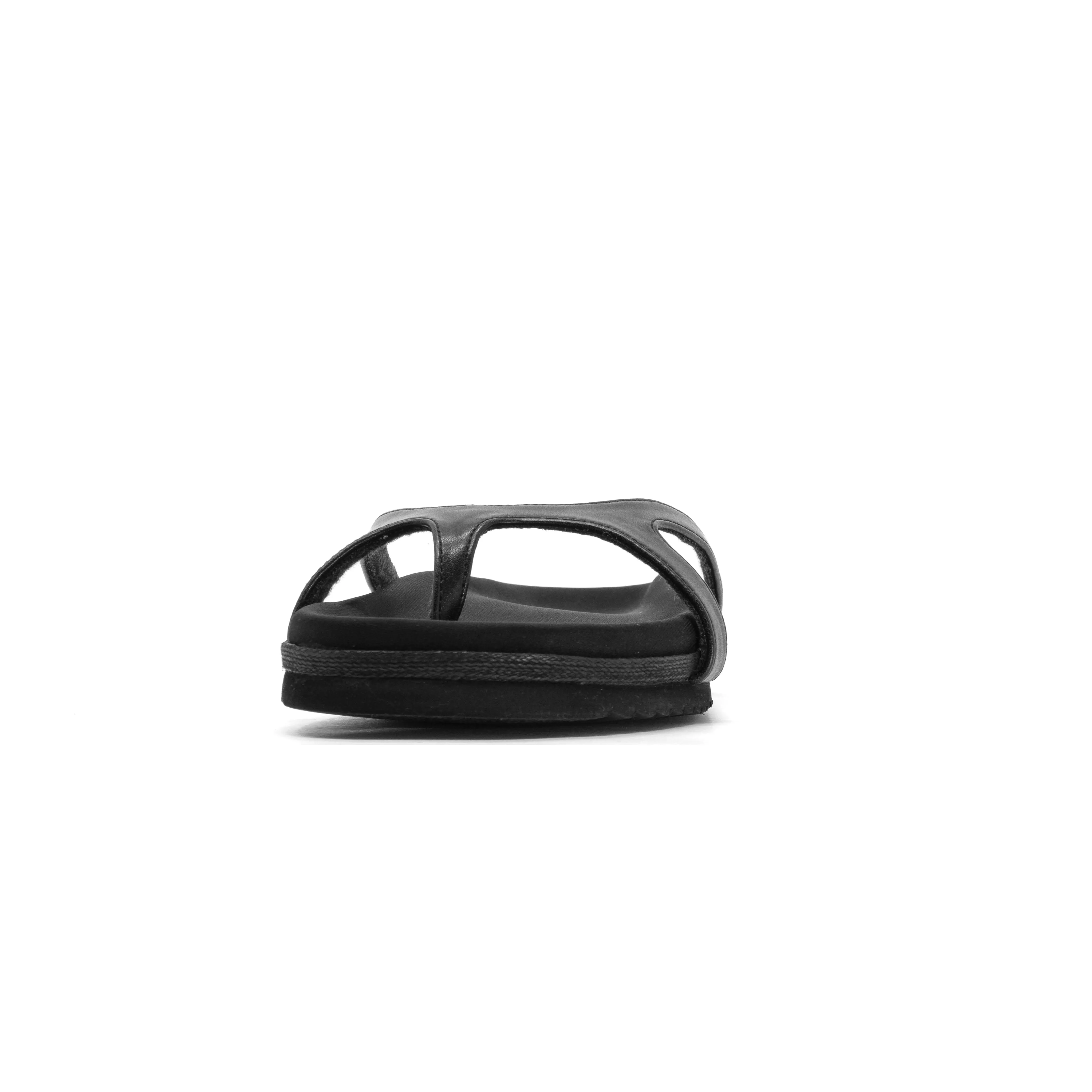 ROAM DEMI THONG BLACK VEGAN LEATHER