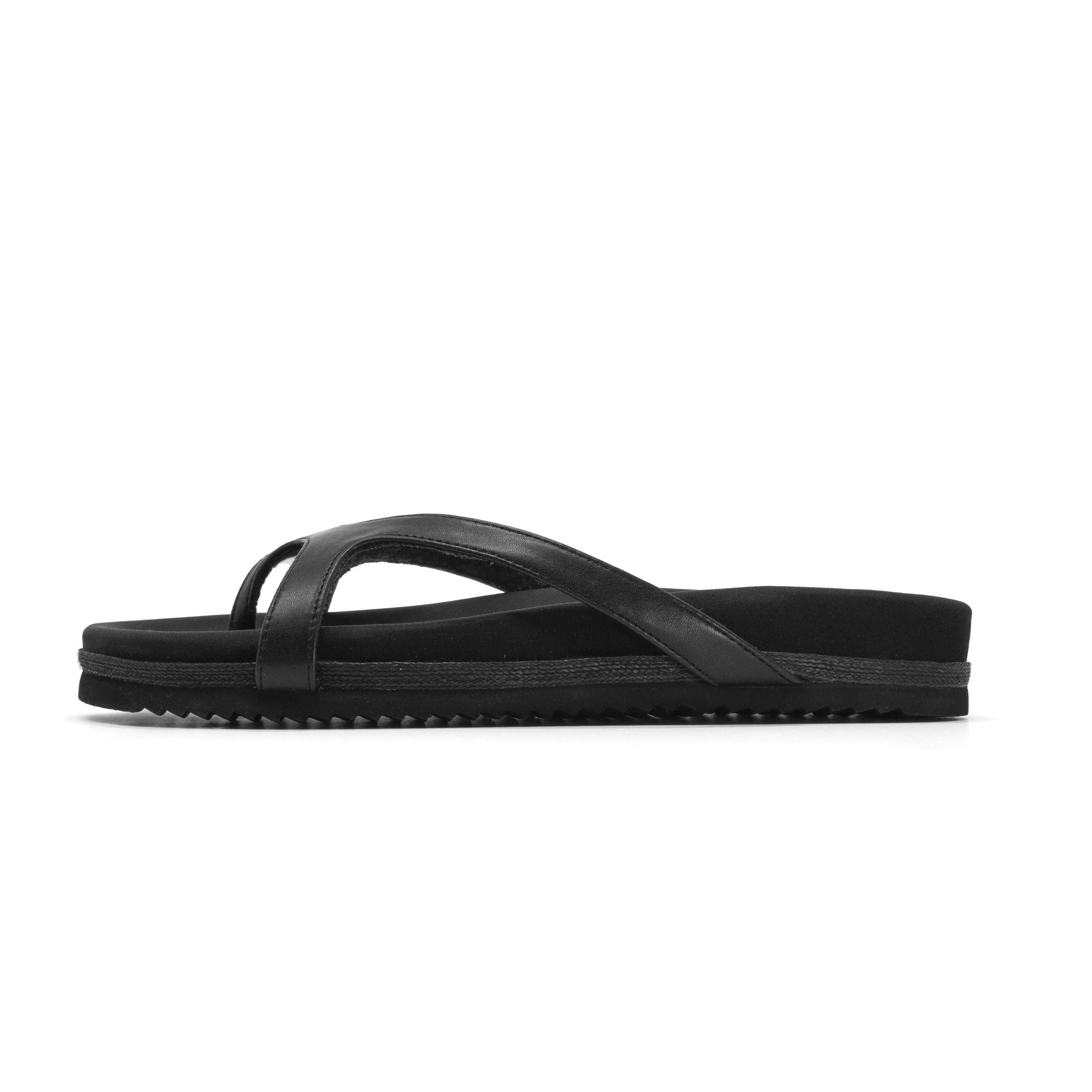 ROAM DEMI THONG BLACK VEGAN LEATHER