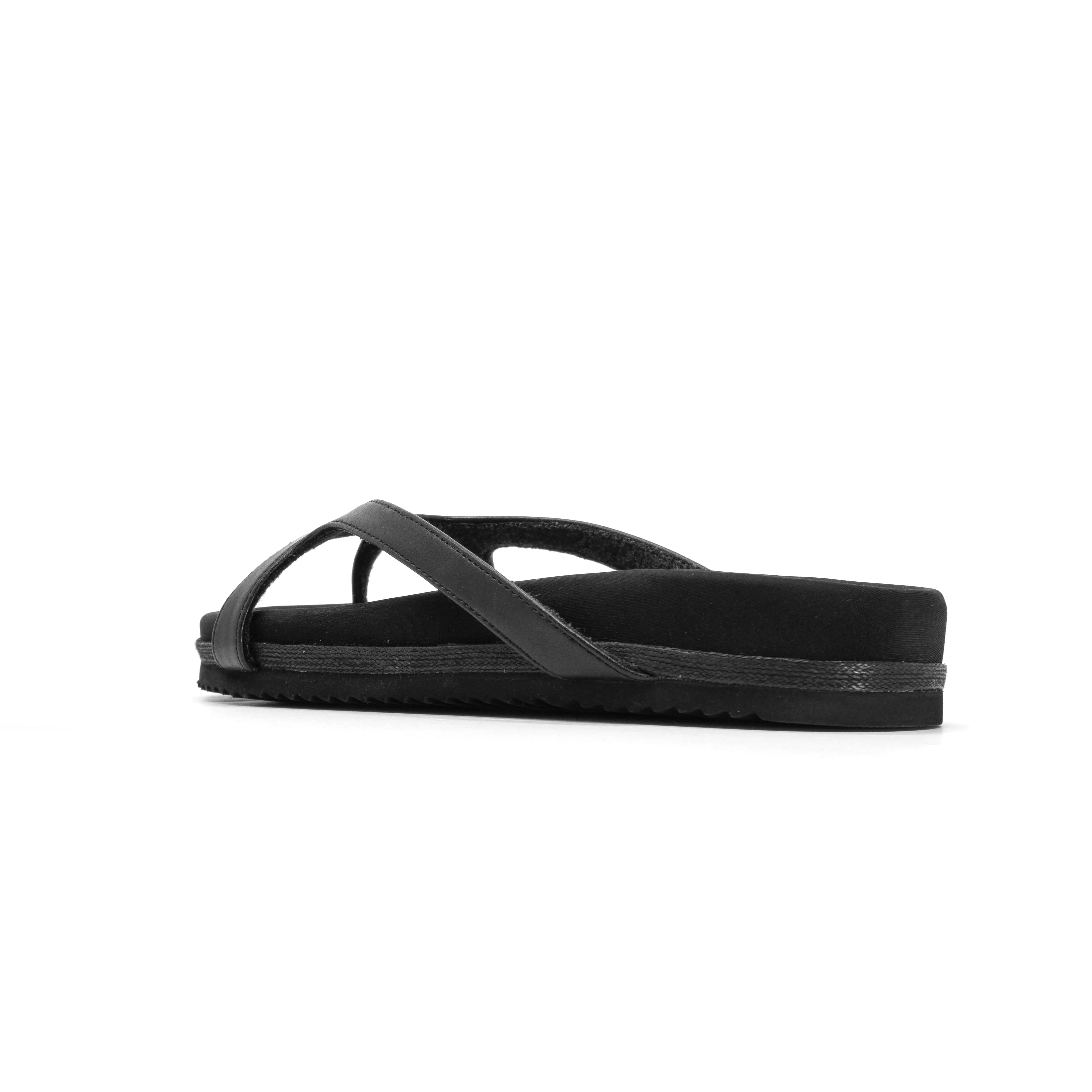ROAM DEMI THONG BLACK VEGAN LEATHER