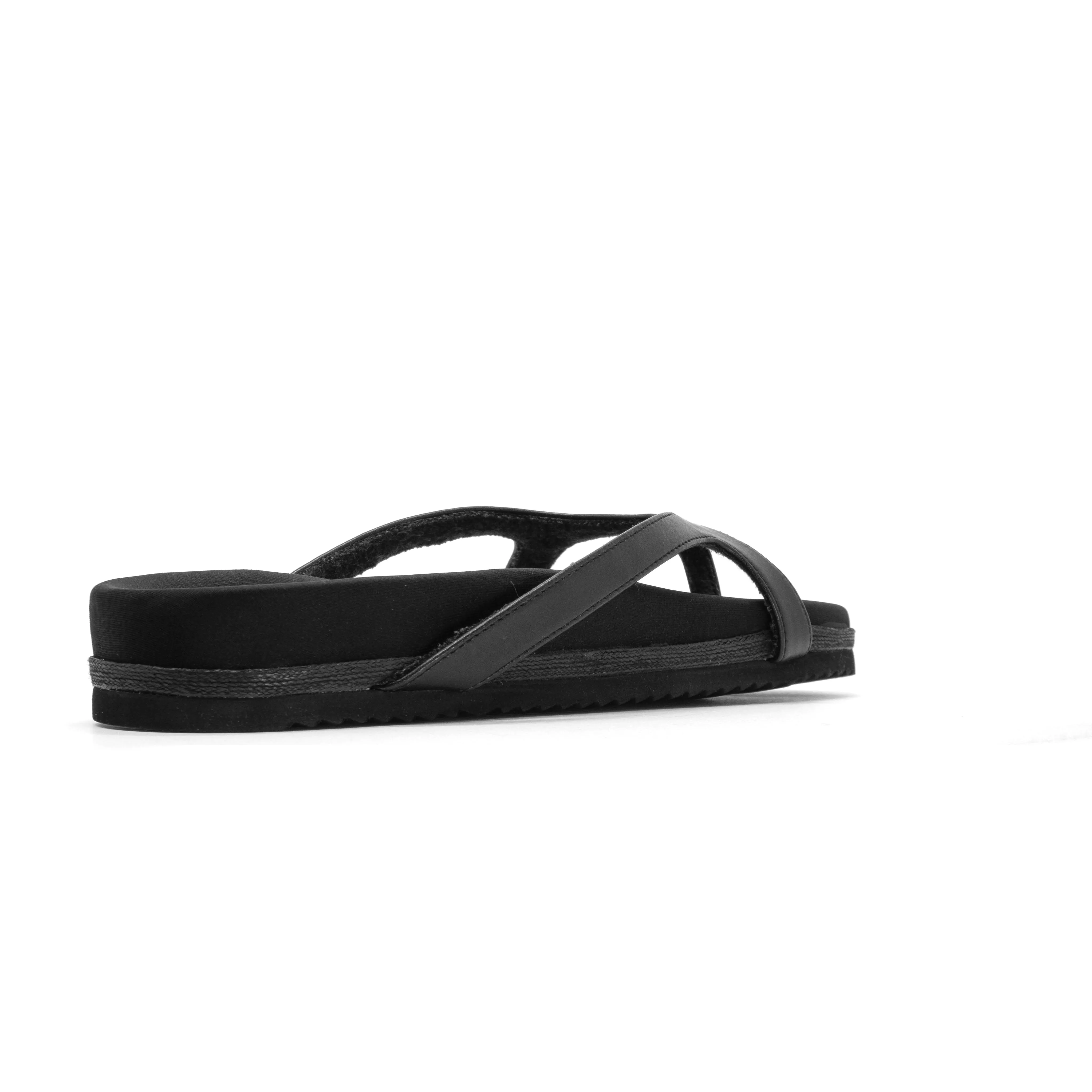 ROAM DEMI THONG BLACK VEGAN LEATHER