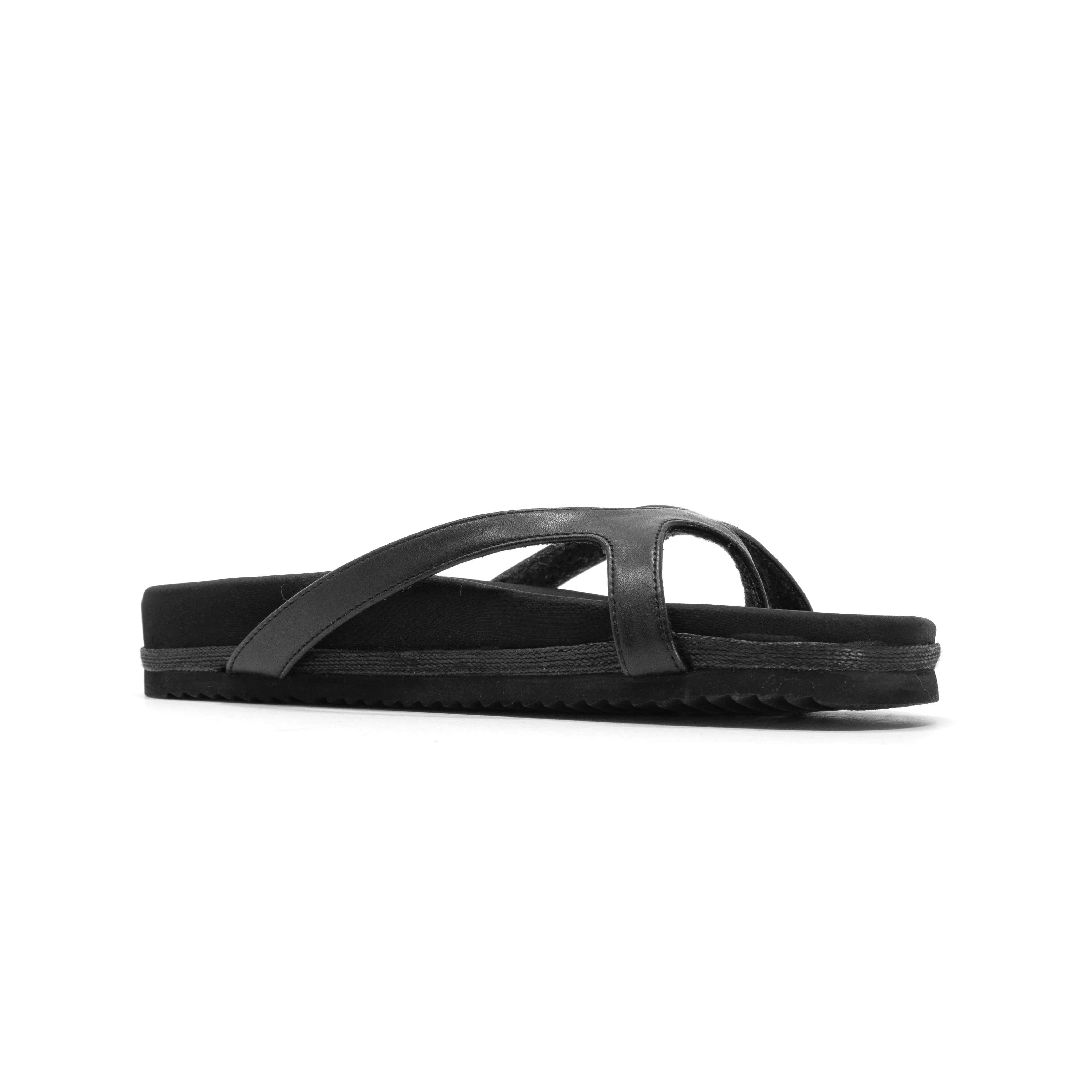 ROAM DEMI THONG BLACK VEGAN LEATHER