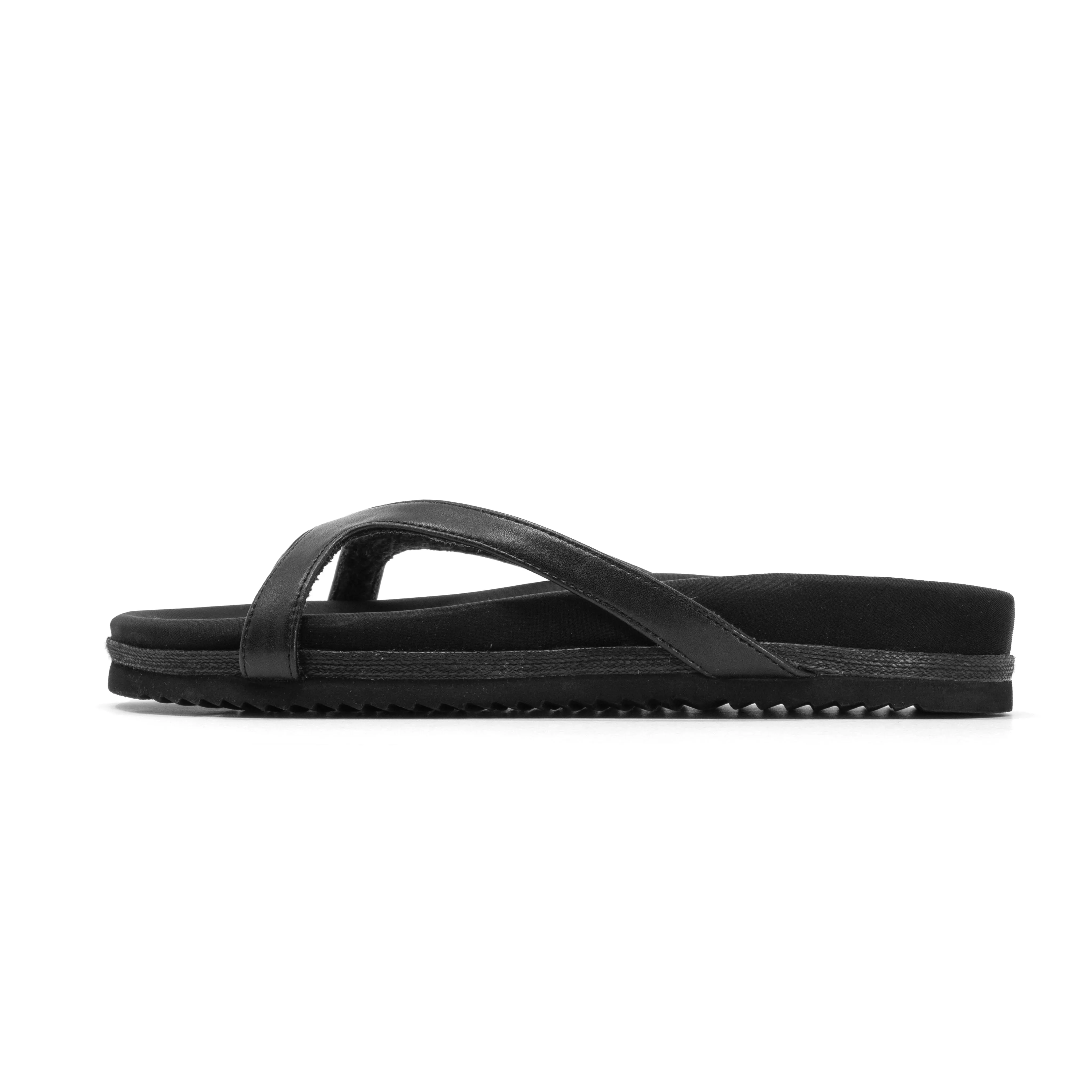 ROAM DEMI THONG BLACK VEGAN LEATHER