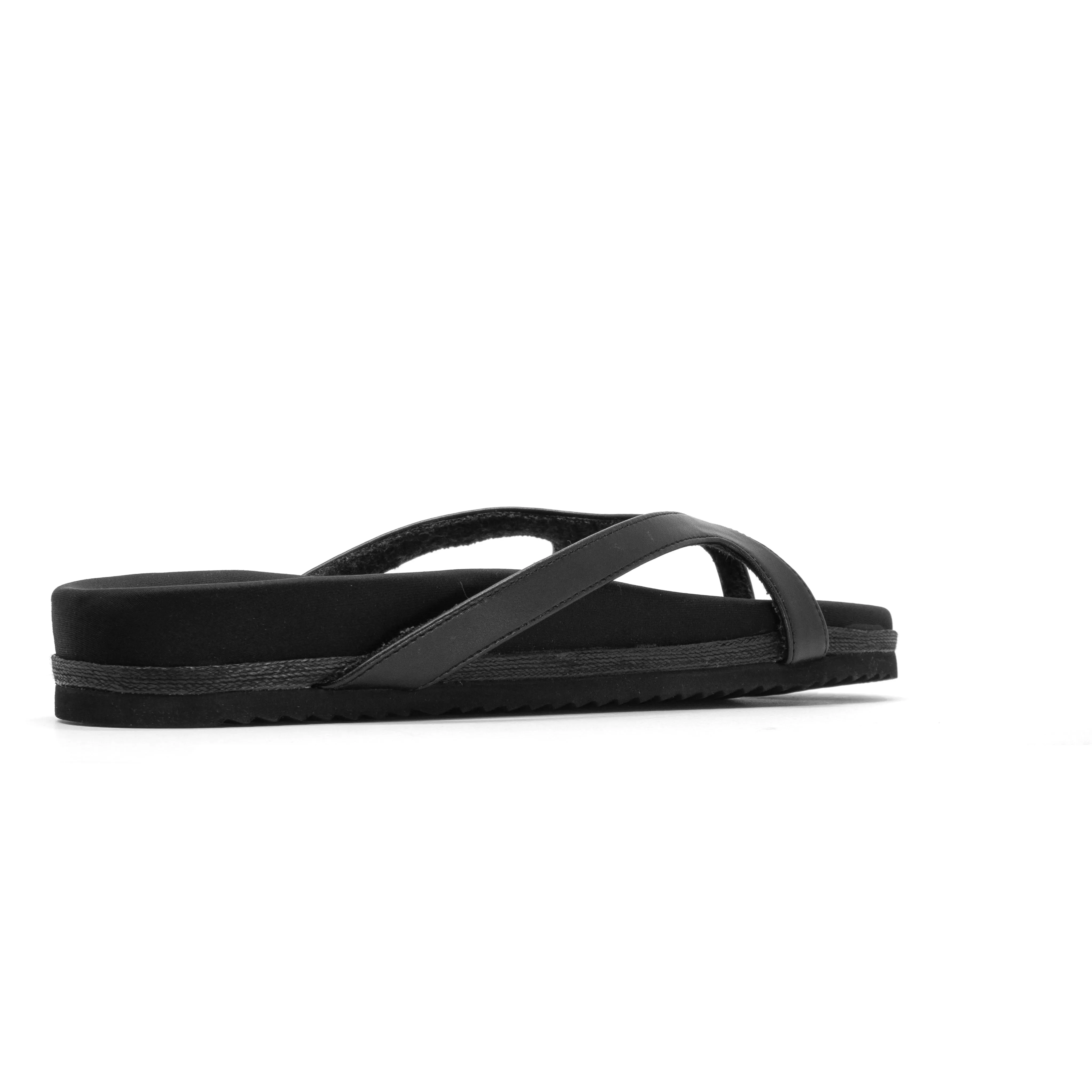 ROAM DEMI THONG BLACK VEGAN LEATHER