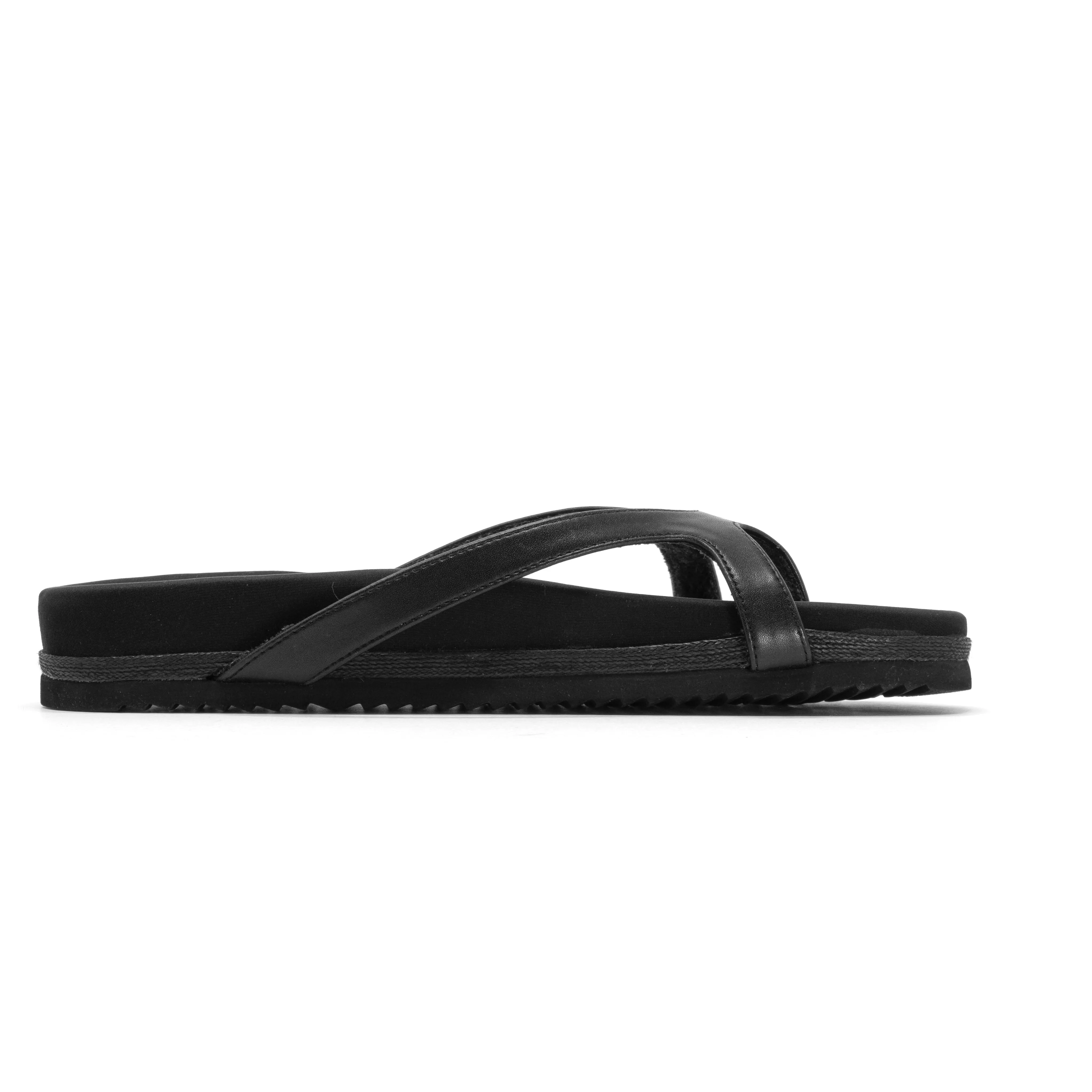 ROAM DEMI THONG BLACK VEGAN LEATHER