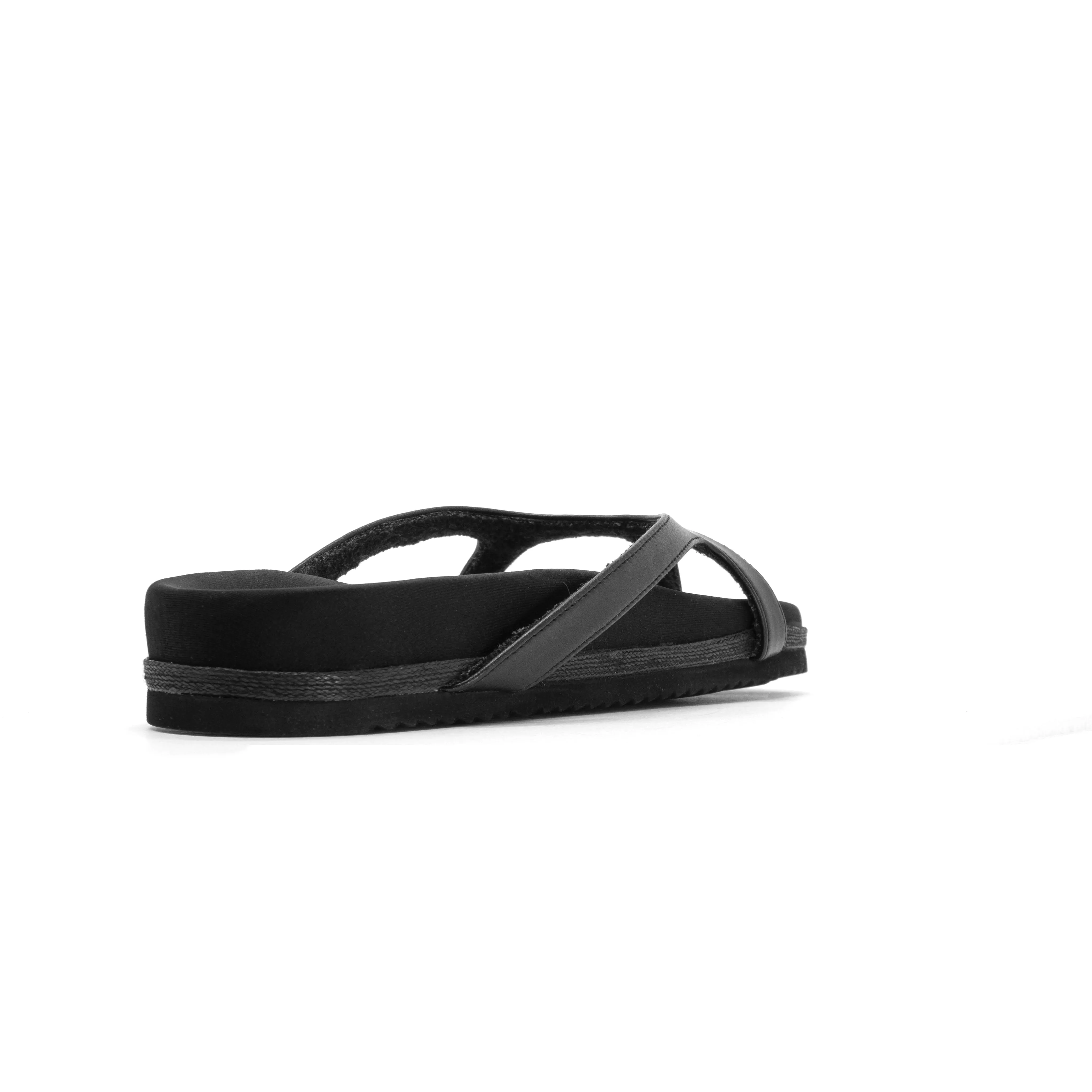 ROAM DEMI THONG BLACK VEGAN LEATHER