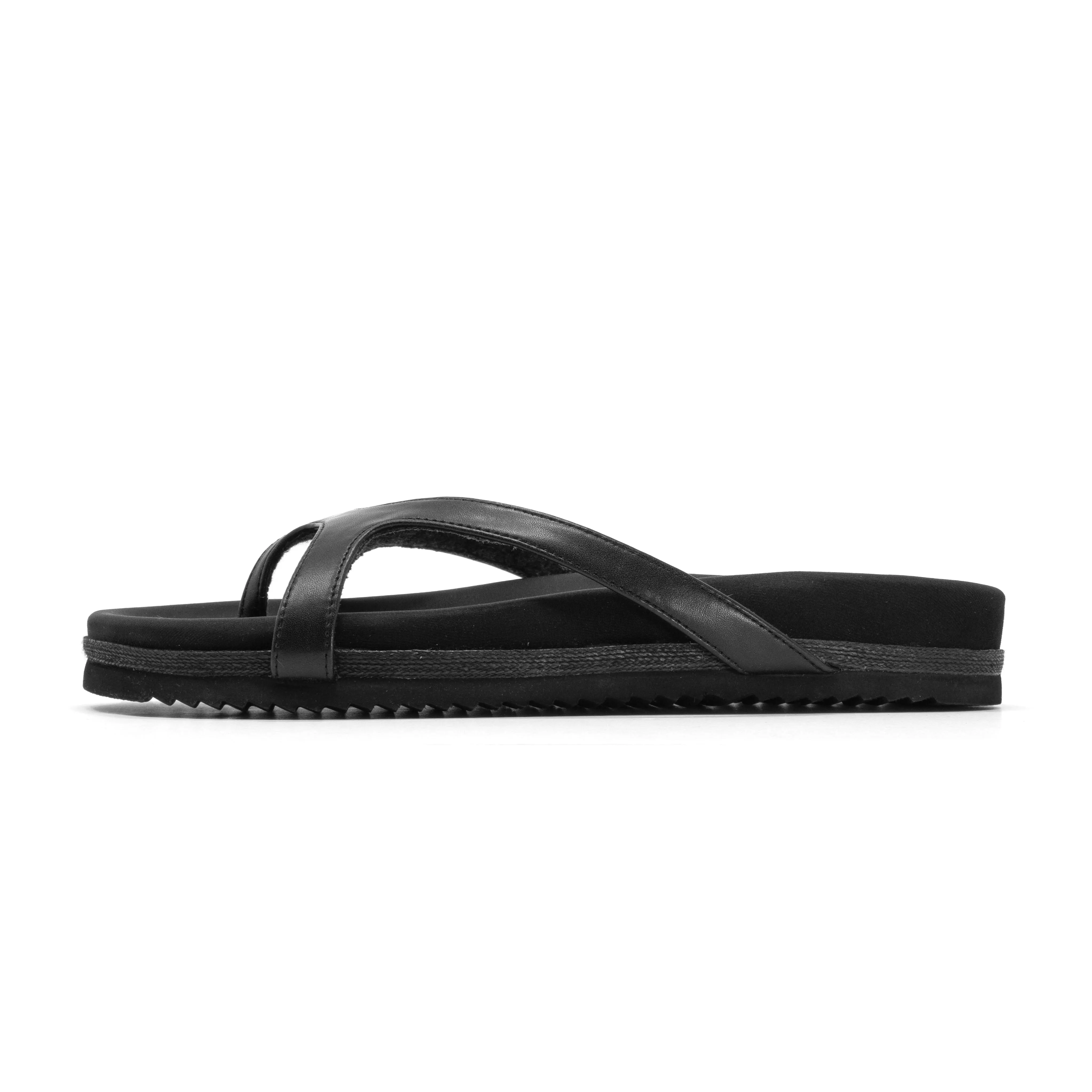 ROAM DEMI THONG BLACK VEGAN LEATHER