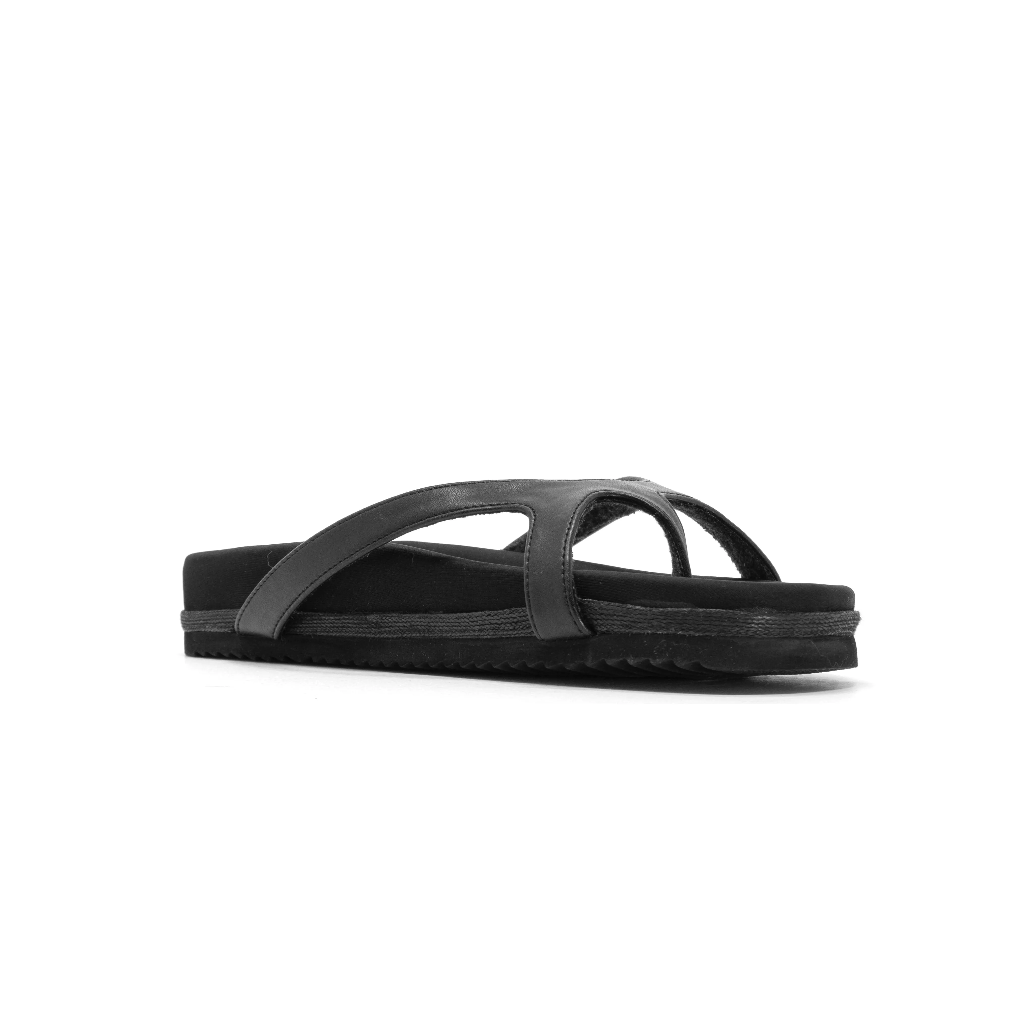 ROAM DEMI THONG BLACK VEGAN LEATHER