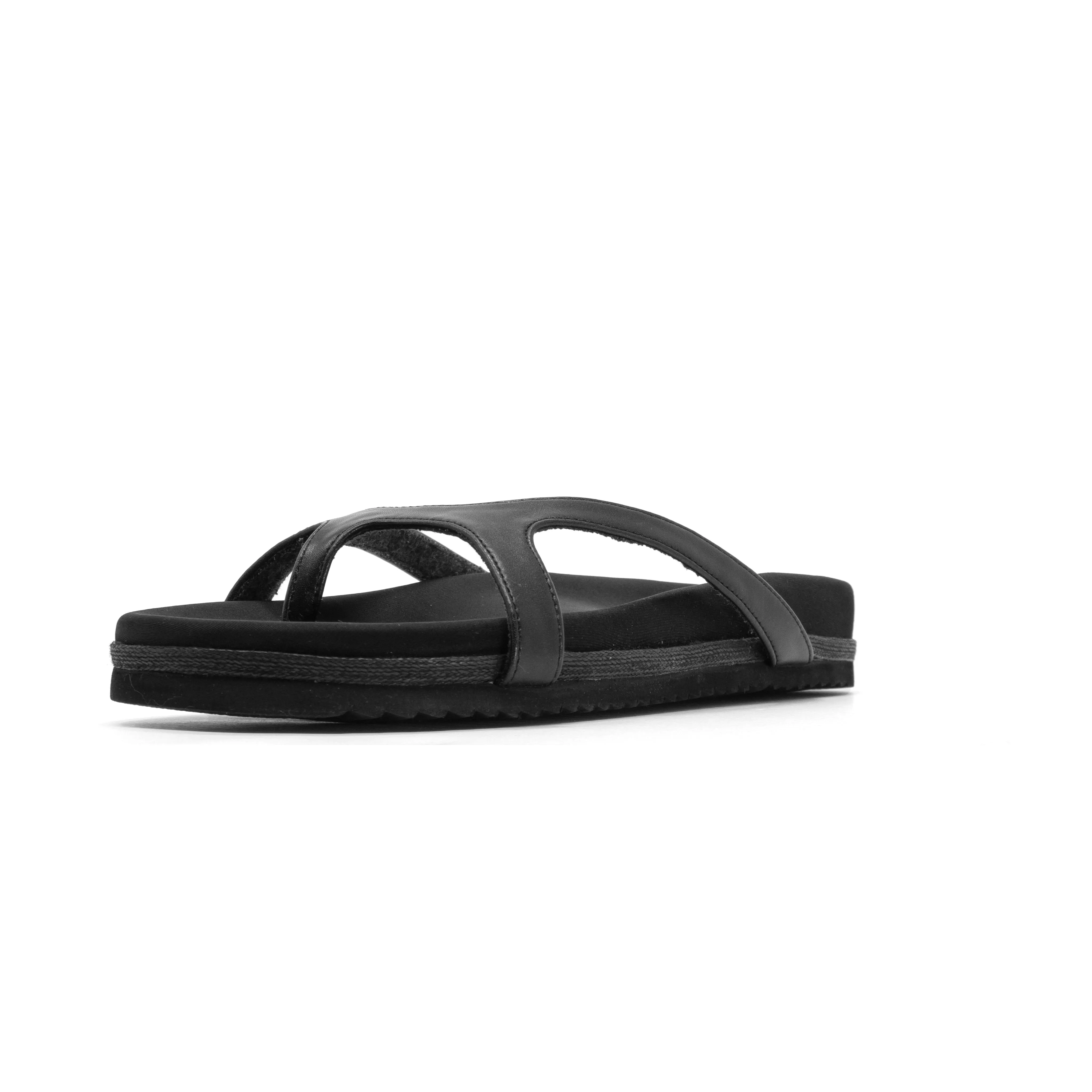ROAM DEMI THONG BLACK VEGAN LEATHER