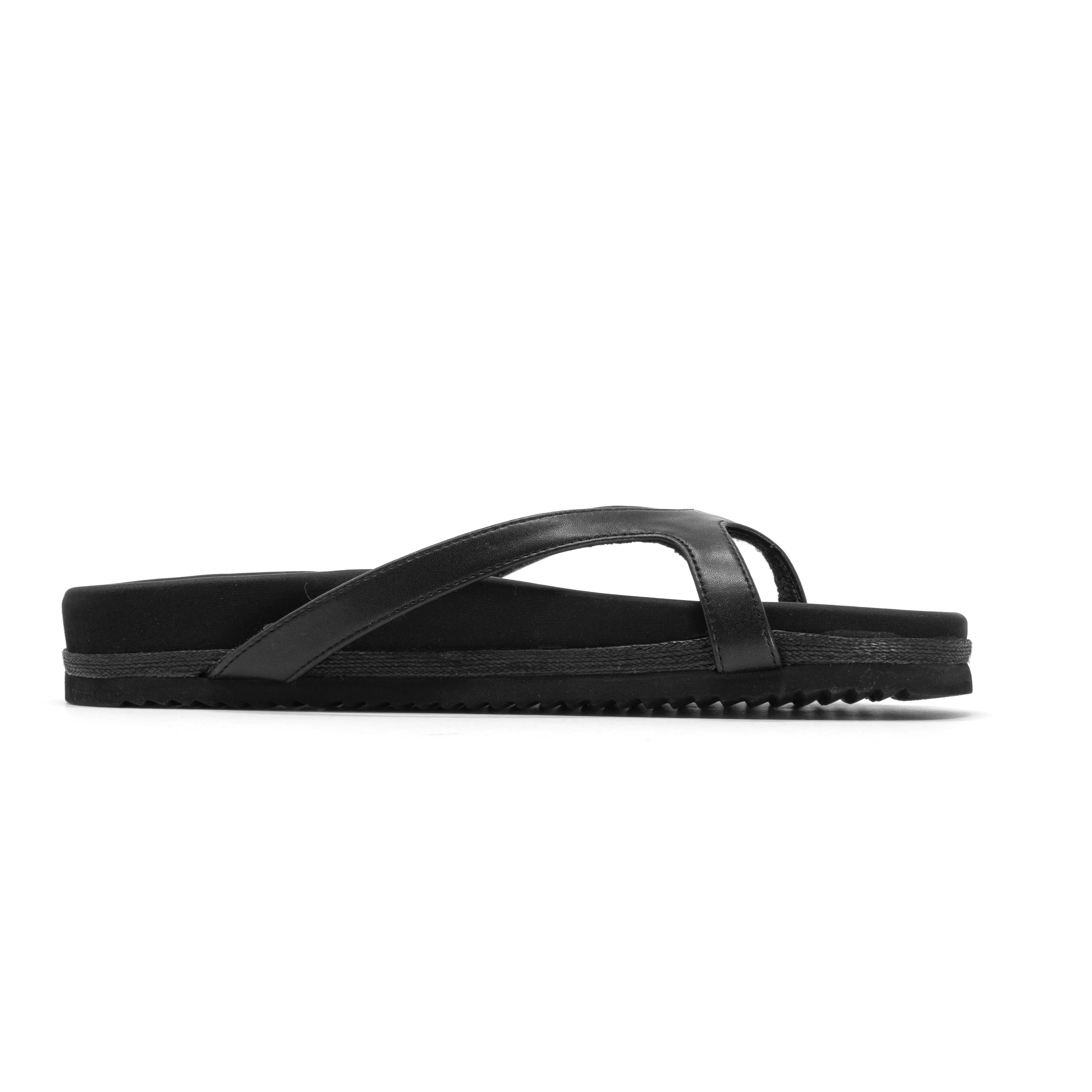 ROAM DEMI THONG BLACK VEGAN LEATHER