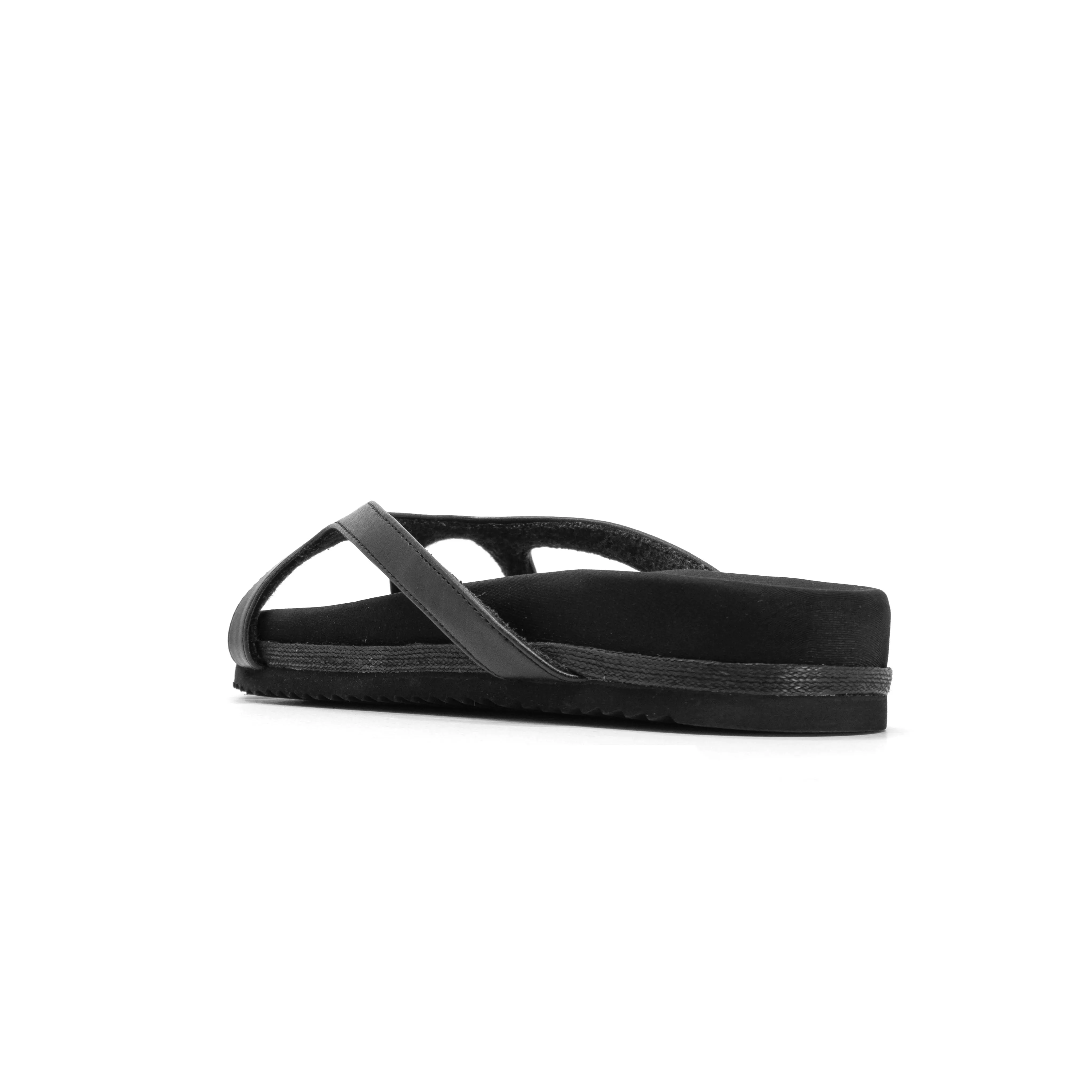 ROAM DEMI THONG BLACK VEGAN LEATHER